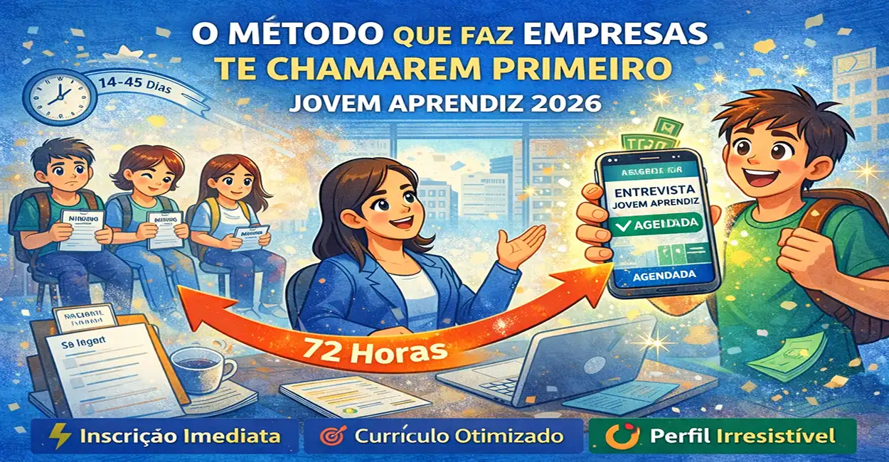 Jovem sendo chamado rapidamente para entrevista de Jovem Aprendiz usando método secreto