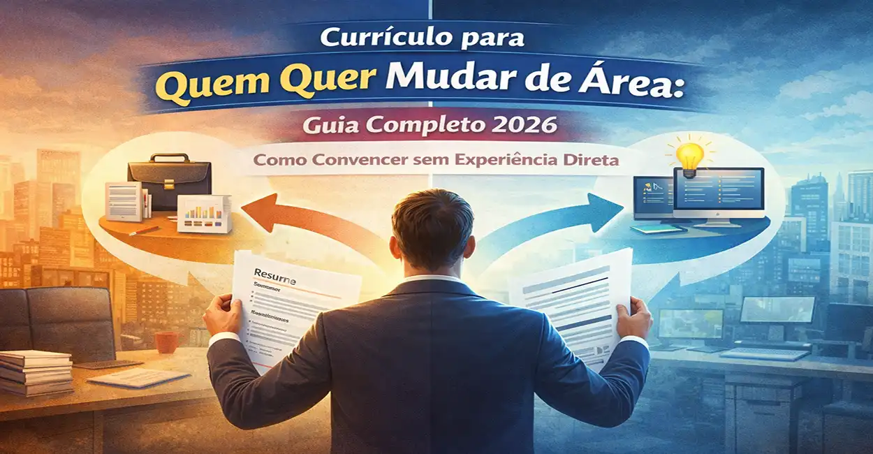 Profissional em transição de carreira analisando diferentes caminhos profissionais