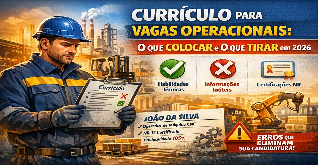 Operador industrial analisando currículo - dicas para vagas operacionais