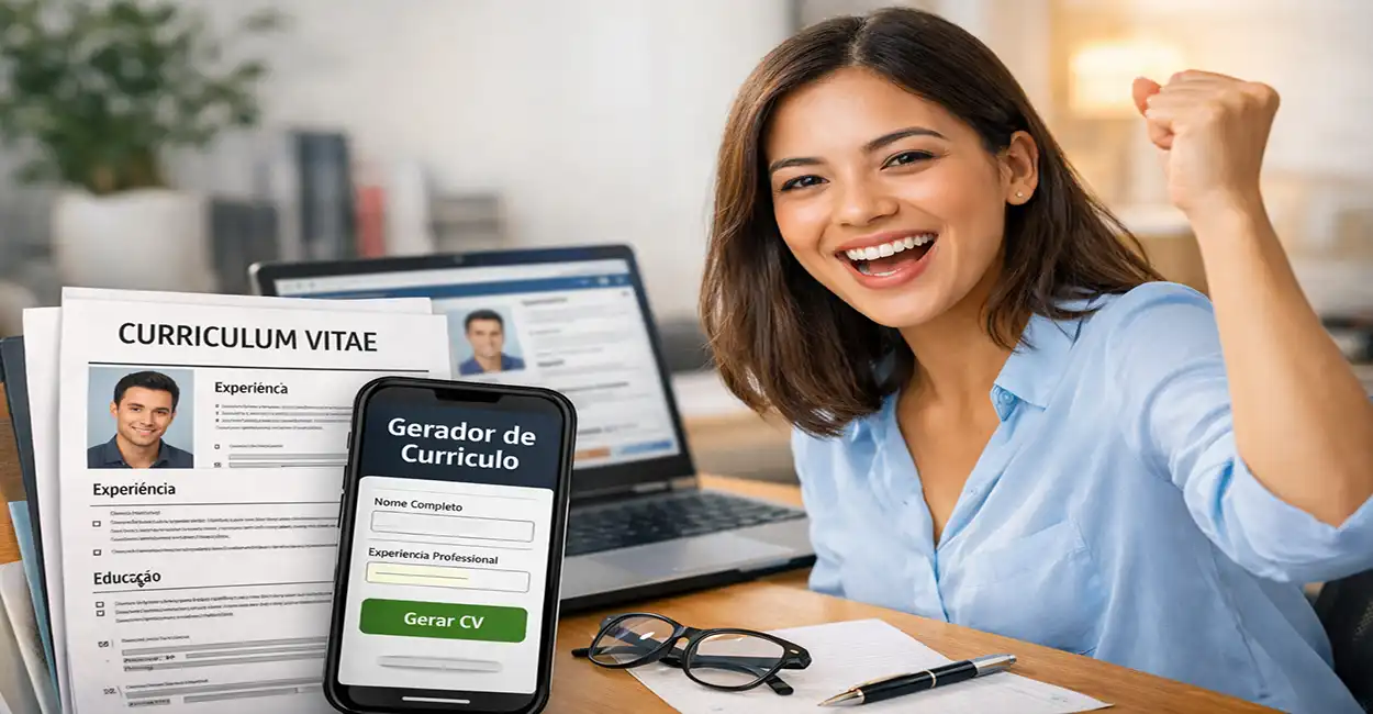 Pessoa criando currículo profissional em um notebook