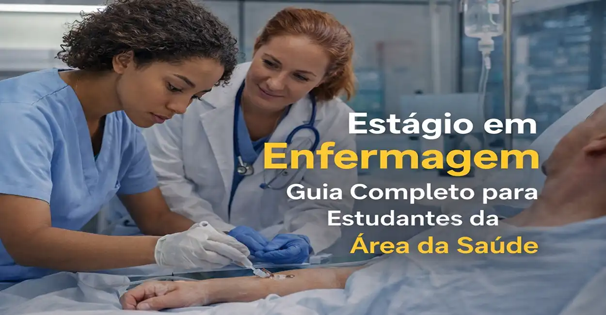 Estudante de enfermagem realizando procedimento com supervisão em ambiente hospitalar