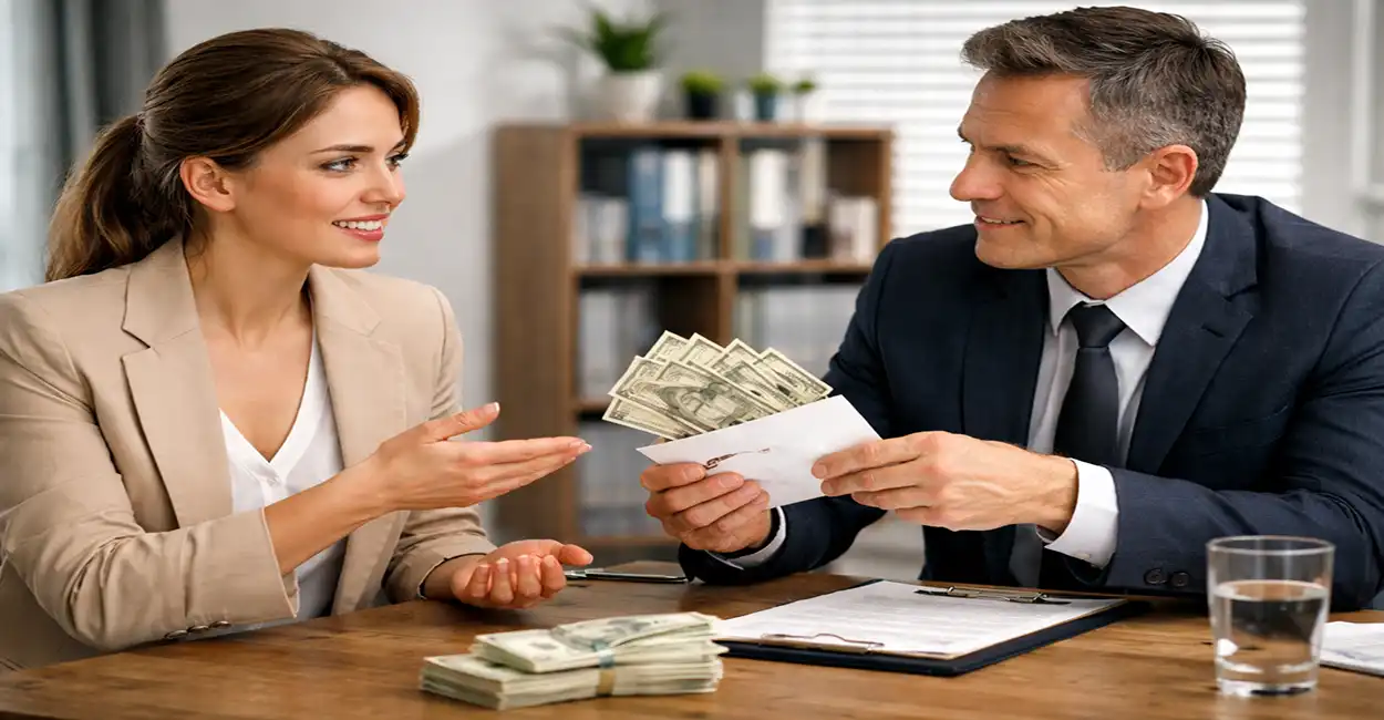 Profissional negociando salário em entrevista de emprego