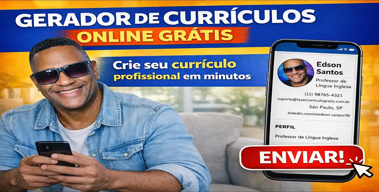 Pessoa utilizando gerador de currículos online em um notebook