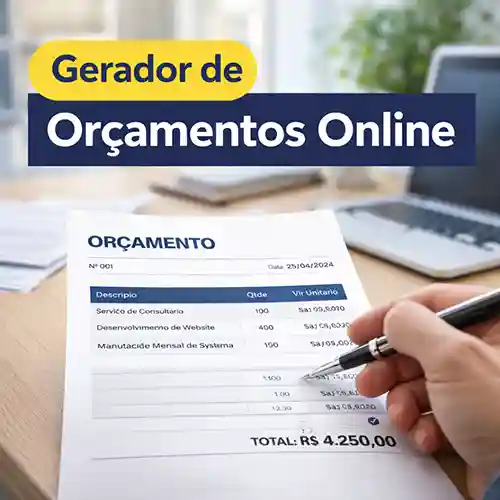 Empresário criando orçamento online para cliente