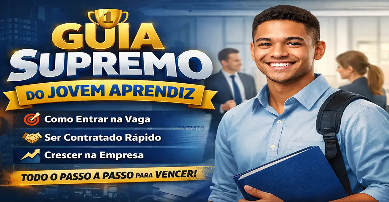 Jovem aprendiz sorrindo em ambiente corporativo moderno - guia completo jovem aprendiz