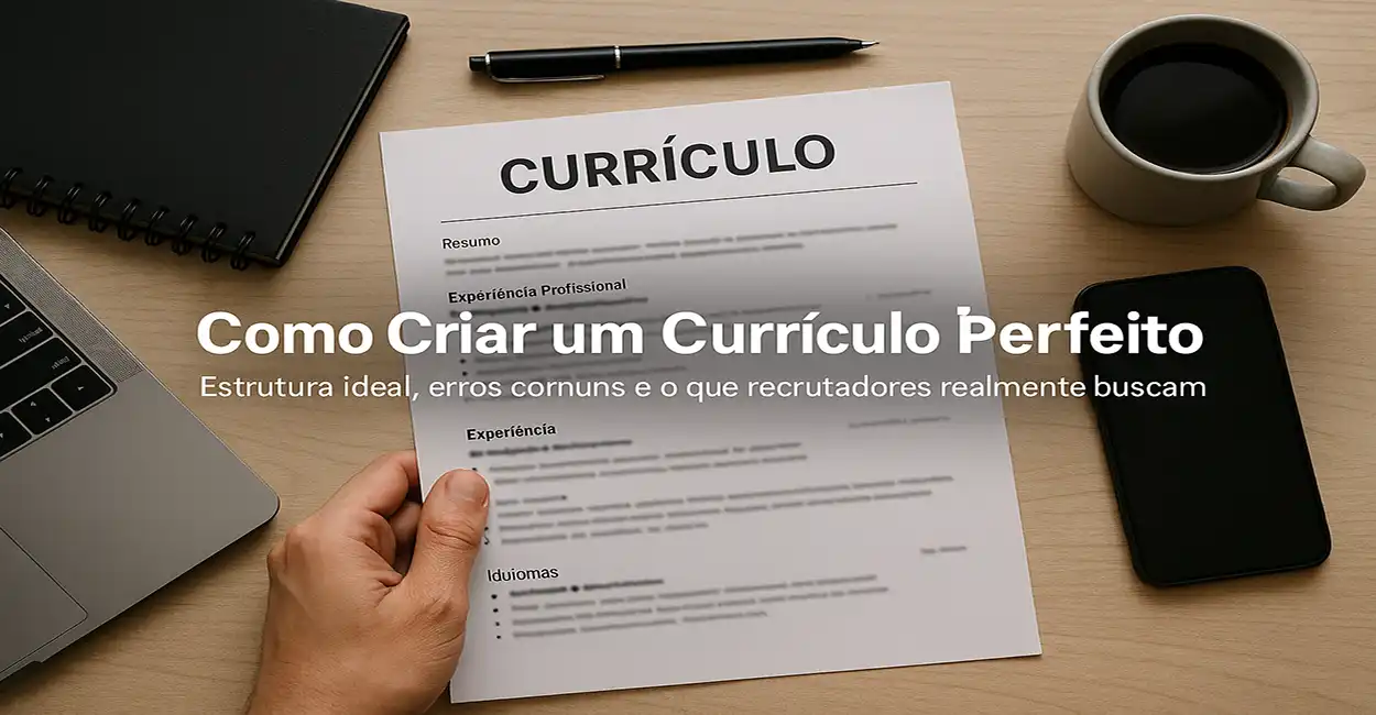 Imagem de alguém segurando um currículo preenchido