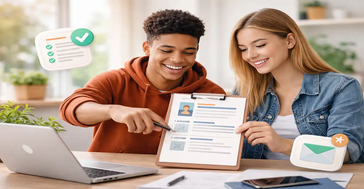 Jovem Aprendiz usando computador para buscar vagas online