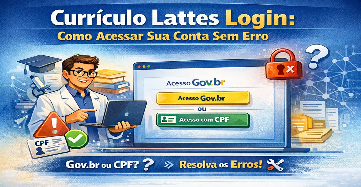 Tela de login da Plataforma Lattes - Acesso com Gov.br ou CPF
