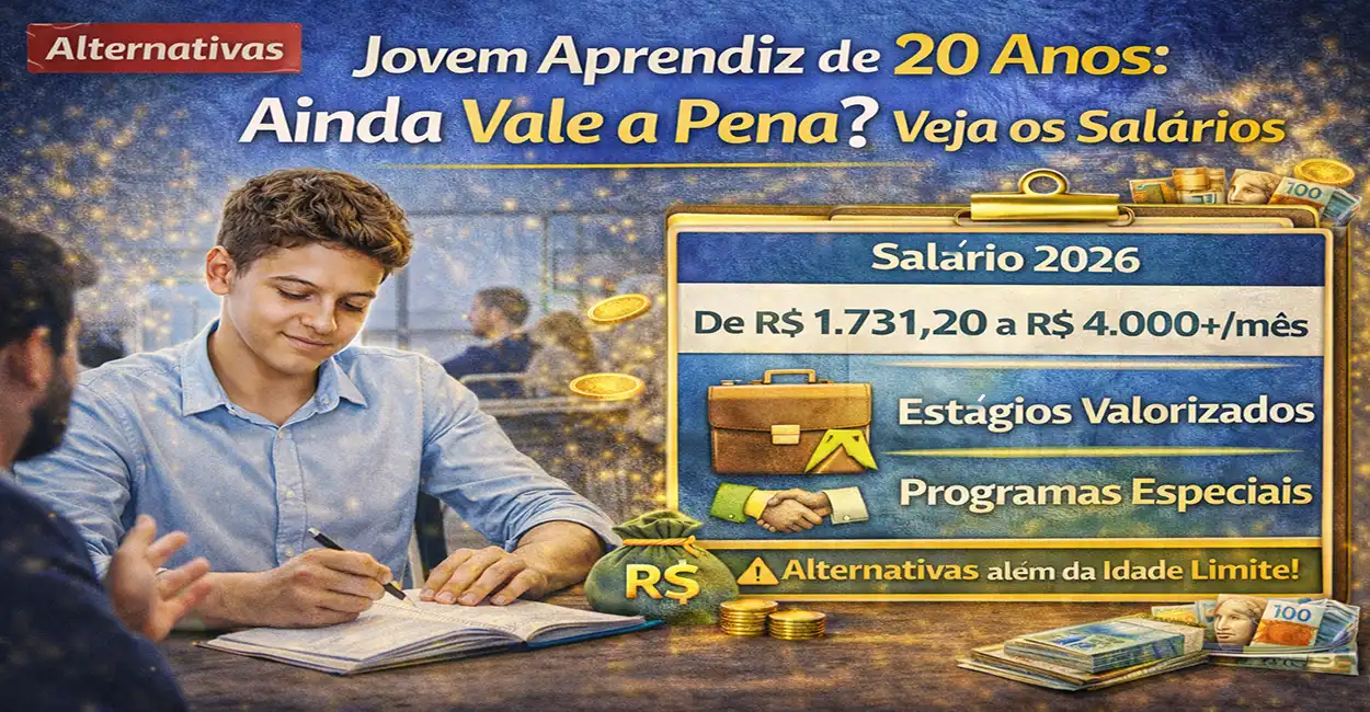 Jovem de 20 anos analisando oportunidades de trabalho e alternativas ao programa Jovem Aprendiz