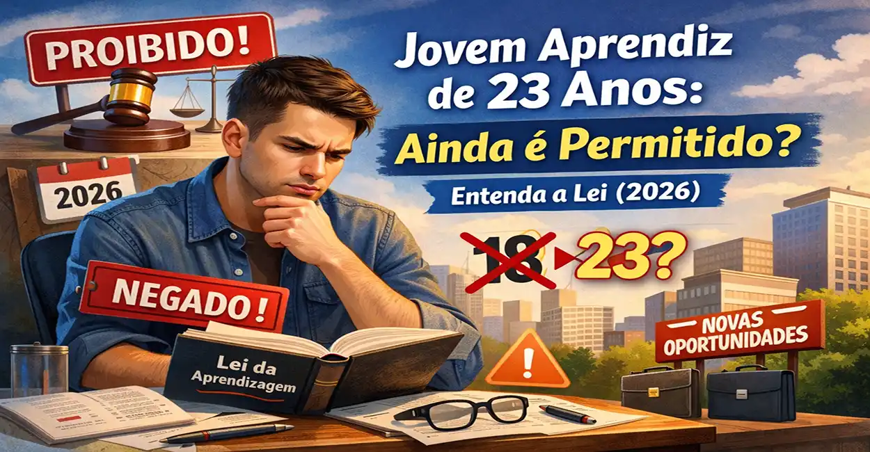 Profissional de 23 anos estudando a Lei da Aprendizagem em busca de oportunidades de trabalho