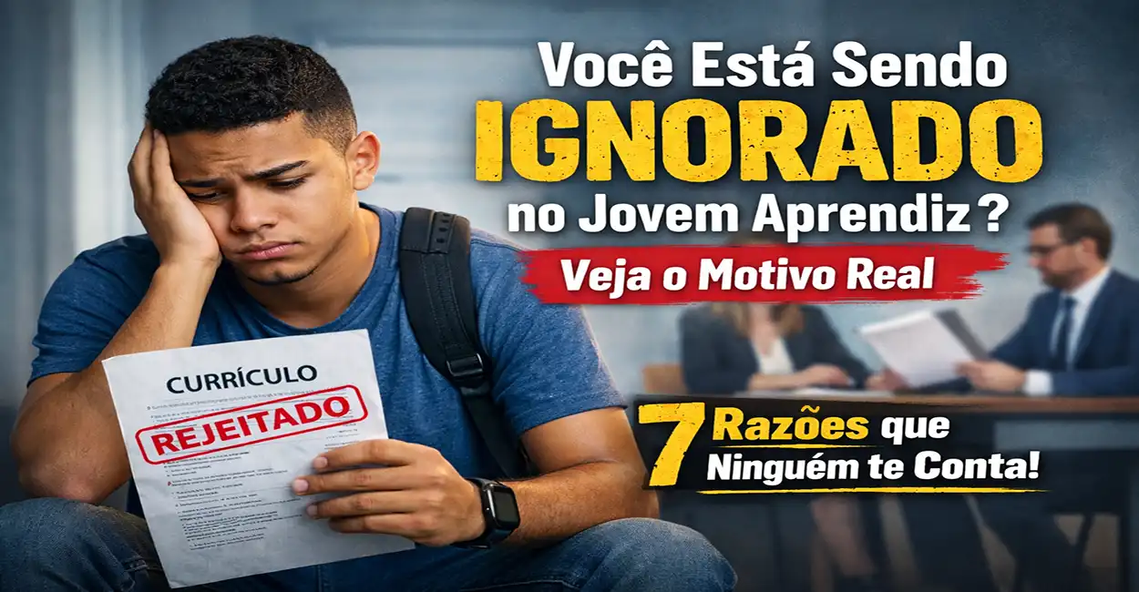 Jovem frustrado ao não ser chamado para processos seletivos de Jovem Aprendiz