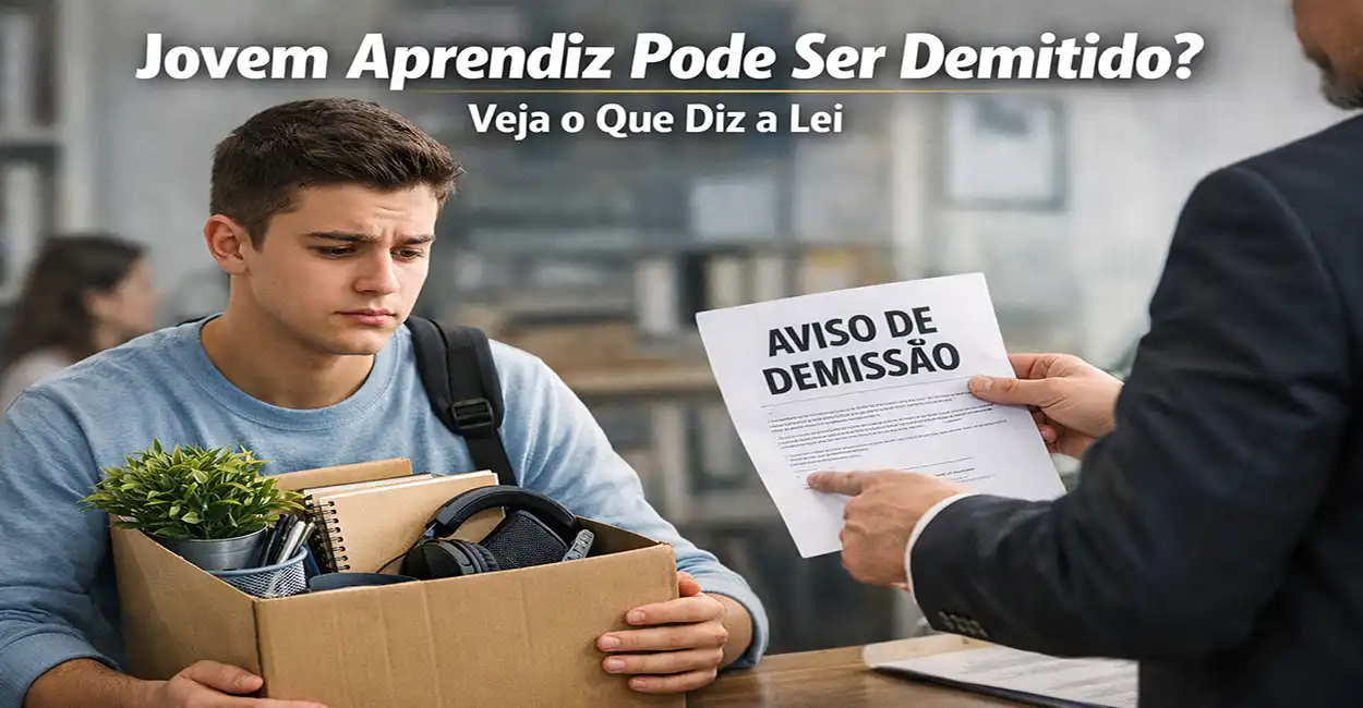 Jovem aprendiz segurando documento de rescisão - dúvida sobre demissão de aprendiz