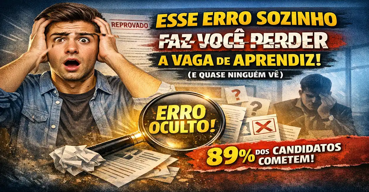 Jovem perplexo ao descobrir o erro que fez perder a vaga de aprendiz - revelação do maior erro comum