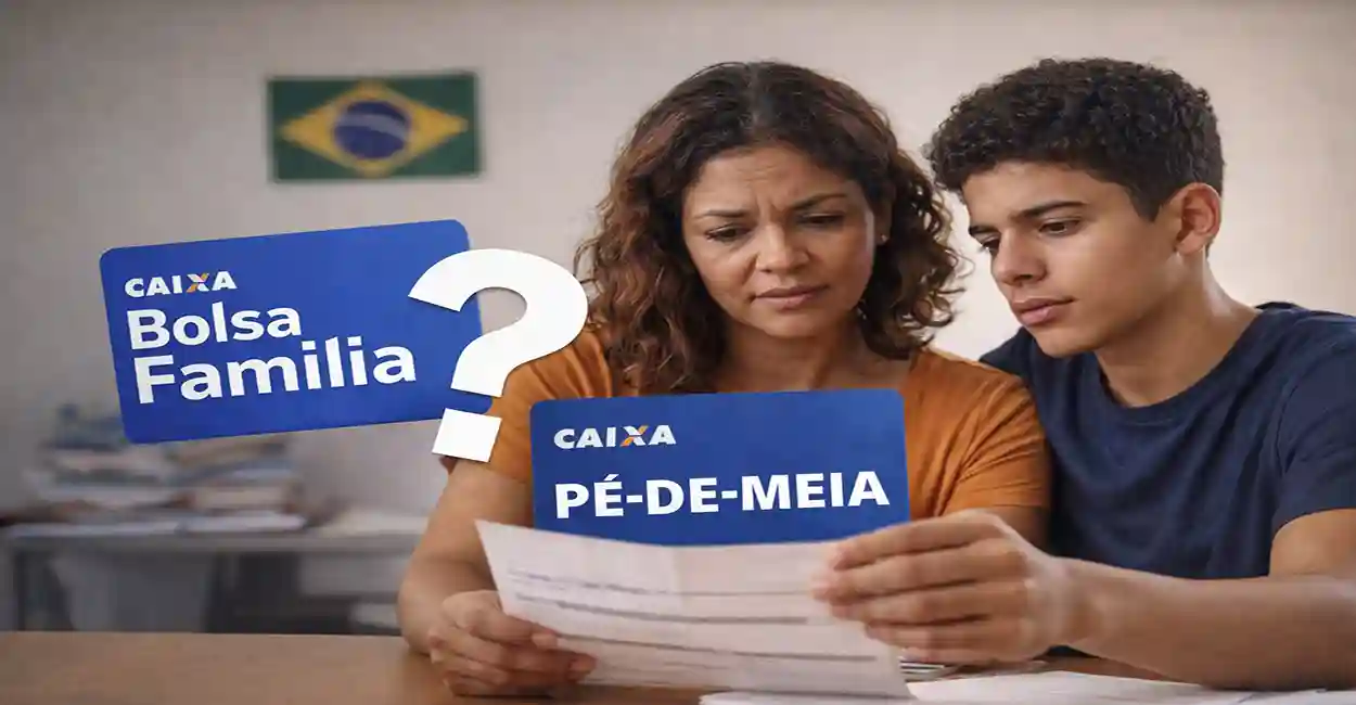 Família e estudante com os benefícios Bolsa Família e Pé-de-Meia