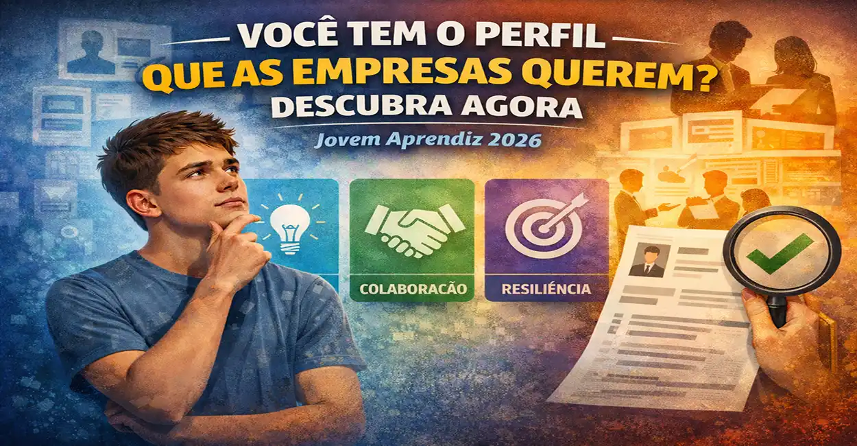 Teste interativo de perfil para jovem aprendiz - descubra se você tem o perfil que empresas buscam