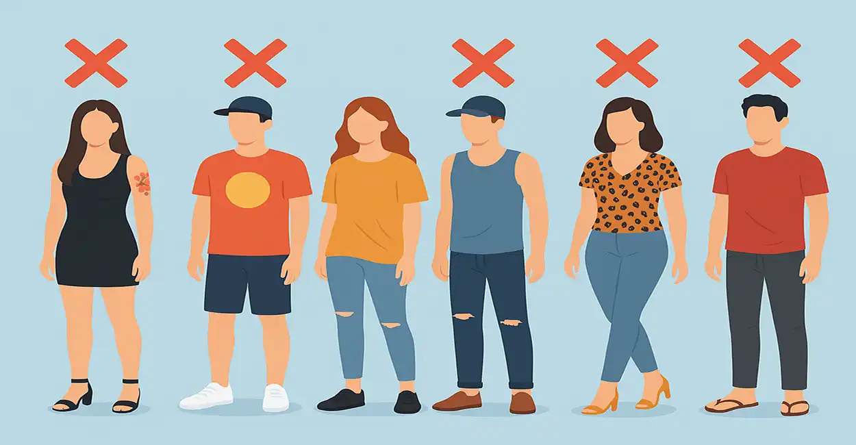 Roupas inadequadas para entrevista de emprego