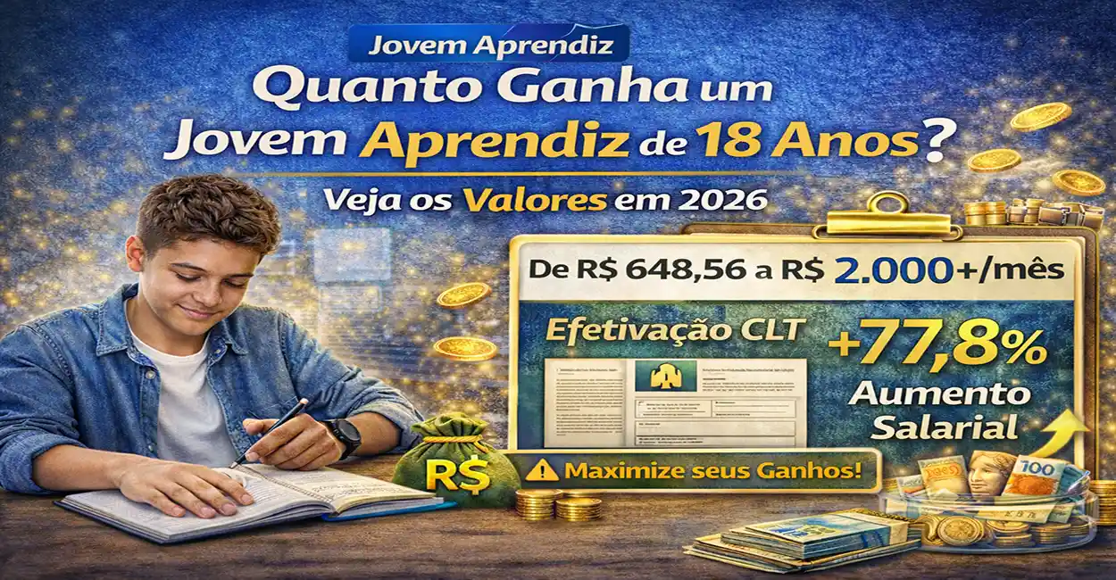 Jovem de 18 anos analisando oportunidades de aumento salarial como Jovem Aprendiz