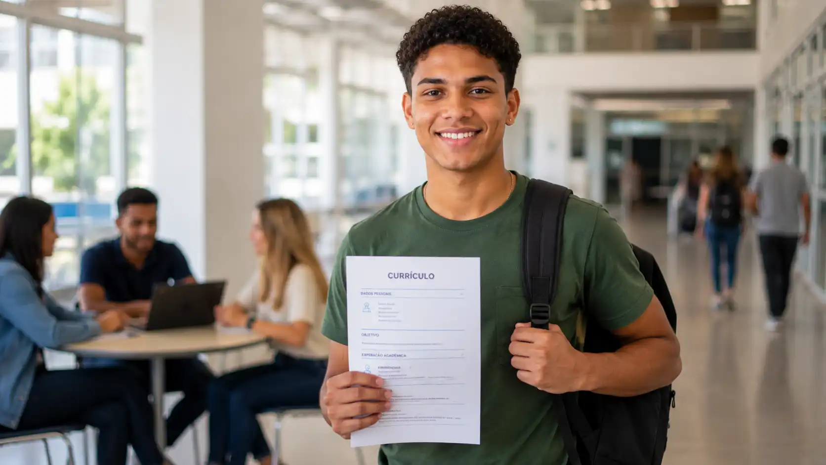Estudante procurando estágio e participando de programas sociais vinculados ao Cadastro Único