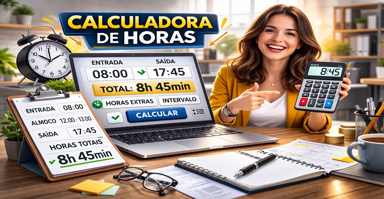 Calculadora de Horas Trabalhadas Online - Ferramenta Grátis 2026