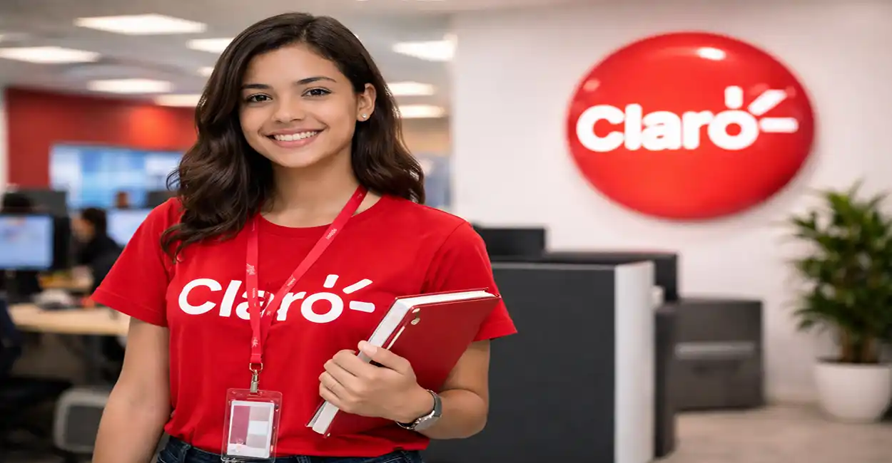 Jovem aprendiz da Claro em ambiente corporativo