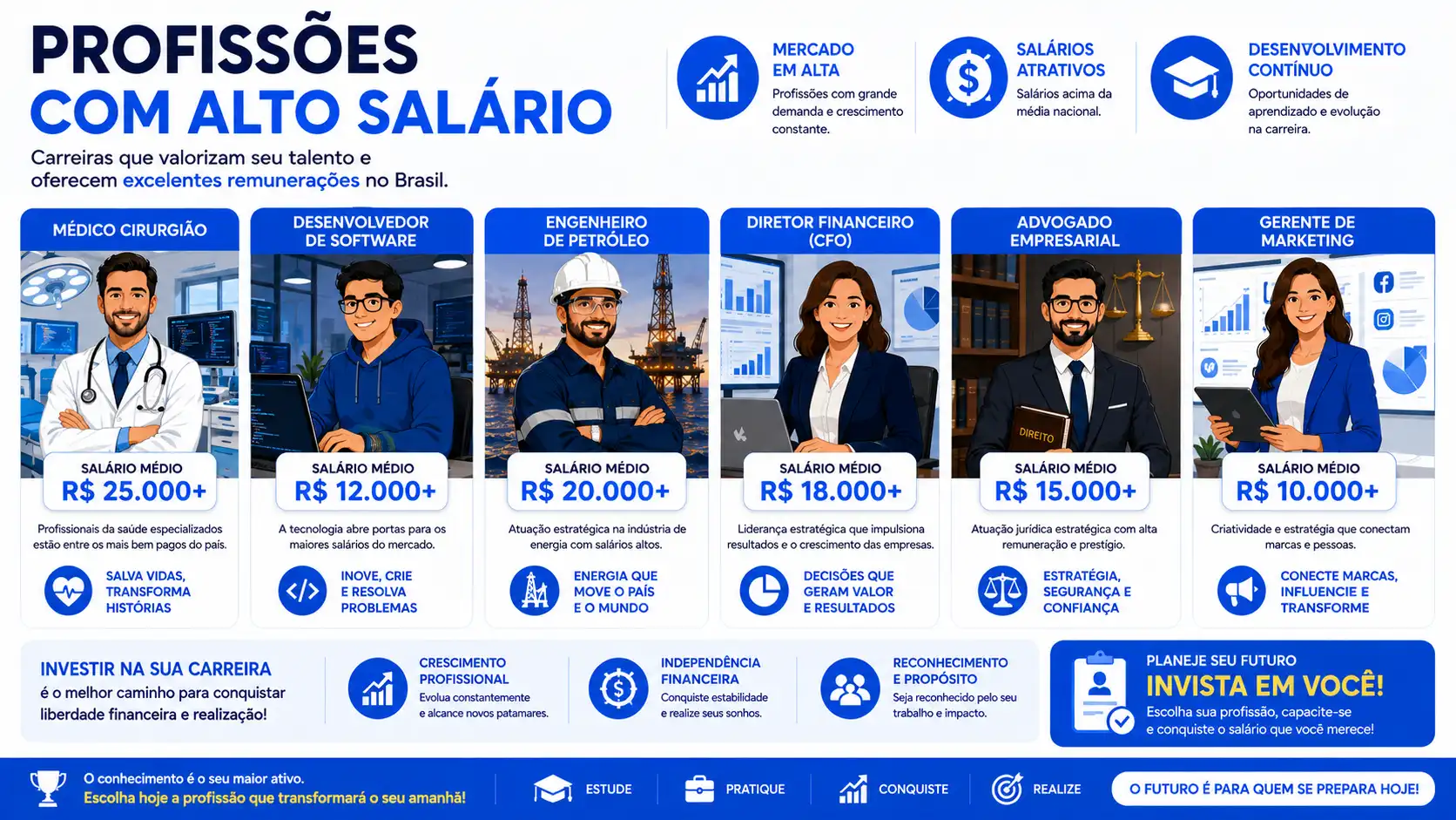 Profissões com alto salário no Brasil