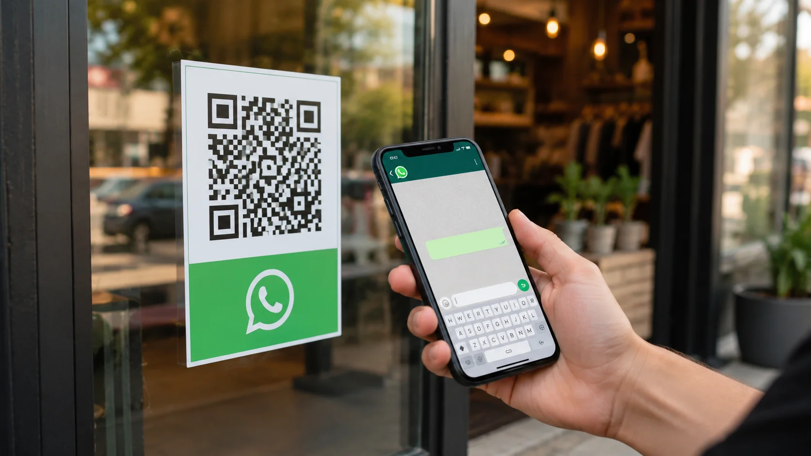 QR Code para WhatsApp — cliente escaneia e abre conversa direto com a empresa